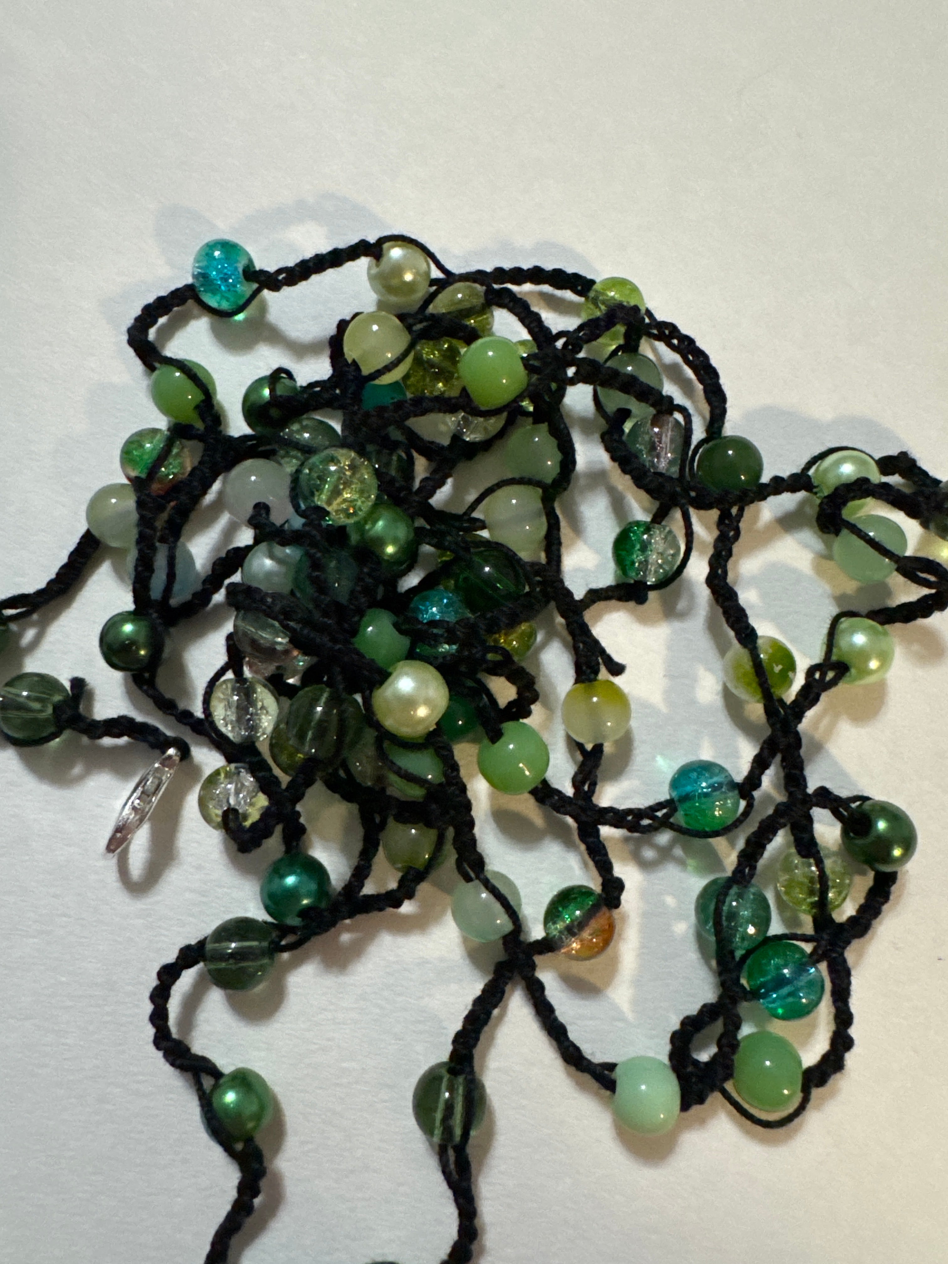 Body Beads Green Lines